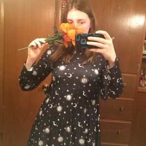 Black and White Detailed Mini-Dress